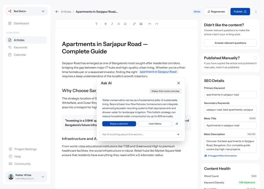 Ask AI on a selected passage