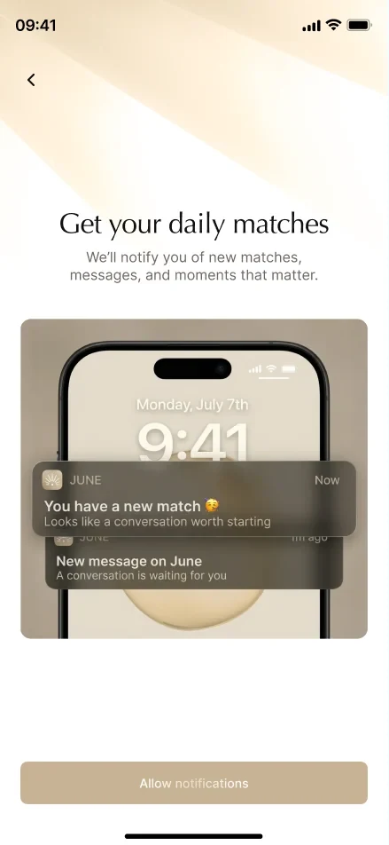 Get your daily matches notification ask