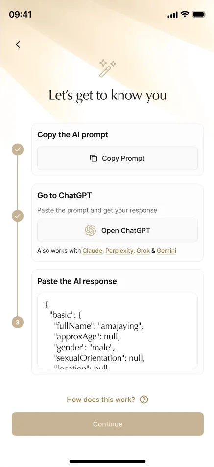Pasted AI response in the field
