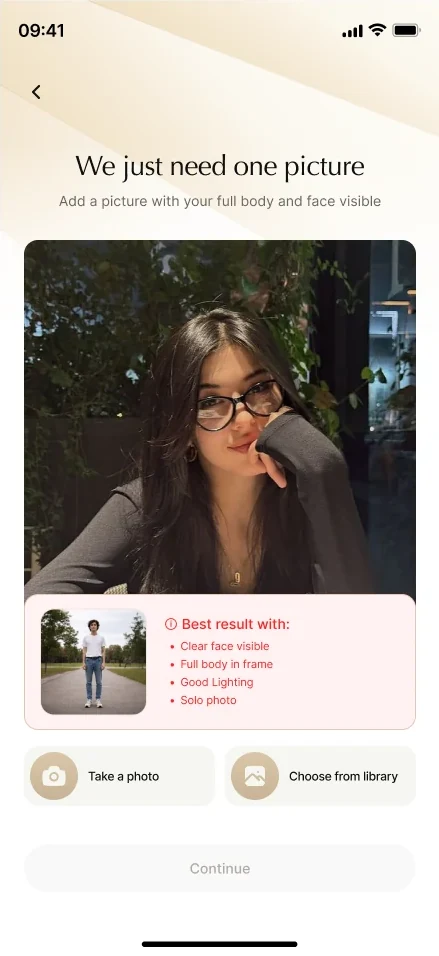 Photo feedback with tips for the best result