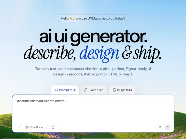 UXMagic.ai — Designing everything after the prompt